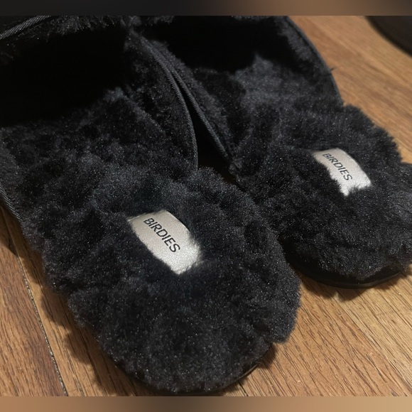 Birdies size 9 Black suede fur mules - Picture 4 of 8